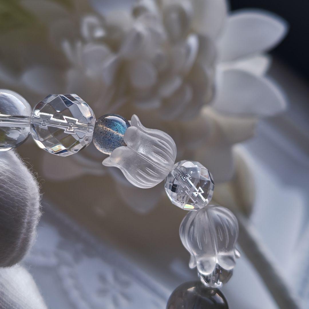 新作♡ラブラドライト✩水晶すずらん✩水晶