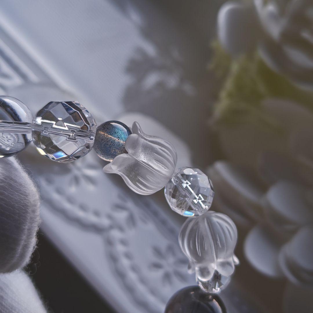 新作♡ラブラドライト✩水晶すずらん✩水晶