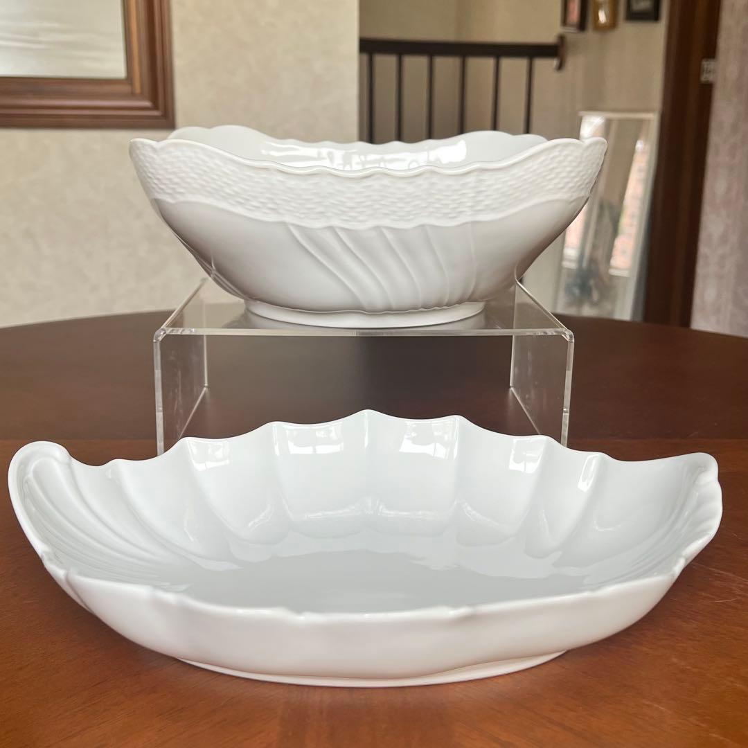 リチャードジノリ★ベッキオホワイト★スクエアボウルとシェルディッシュ