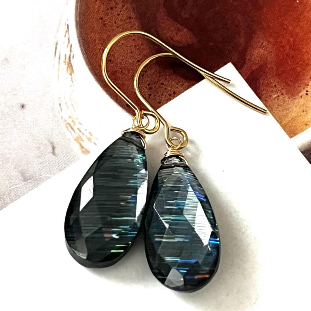 ダンゴ☺︎ 1点作品☆大粒レインボームーンストーン14kgfネックレストップ