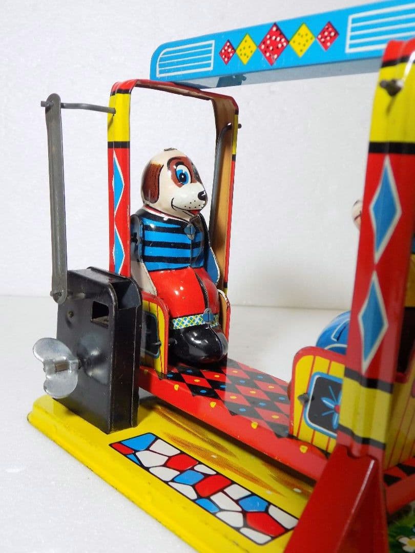 希少米屋ブリキ　ゼンマイ【PLAYFUL ANIMAL SWING】動作品