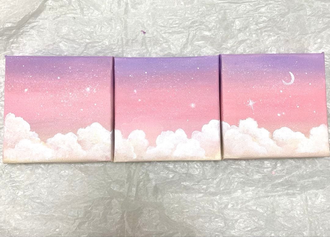 絵画　アクリル画　夢色の空 インテリア　アート
