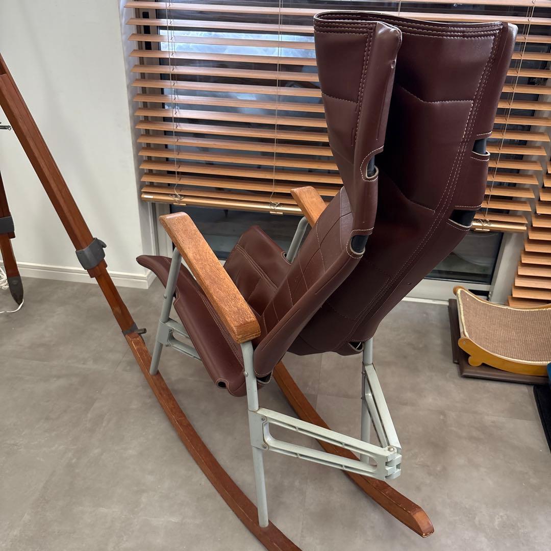新居猛　ロッキングチェア　ニーチェア　昭和レトロ　70年代　ビンテージ