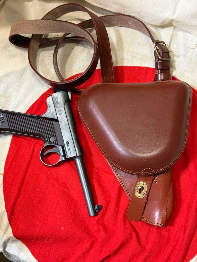A）日本軍 南部14年式拳銃嚢 ホルスター（複製品）サバゲ　陸軍　将校　下士官