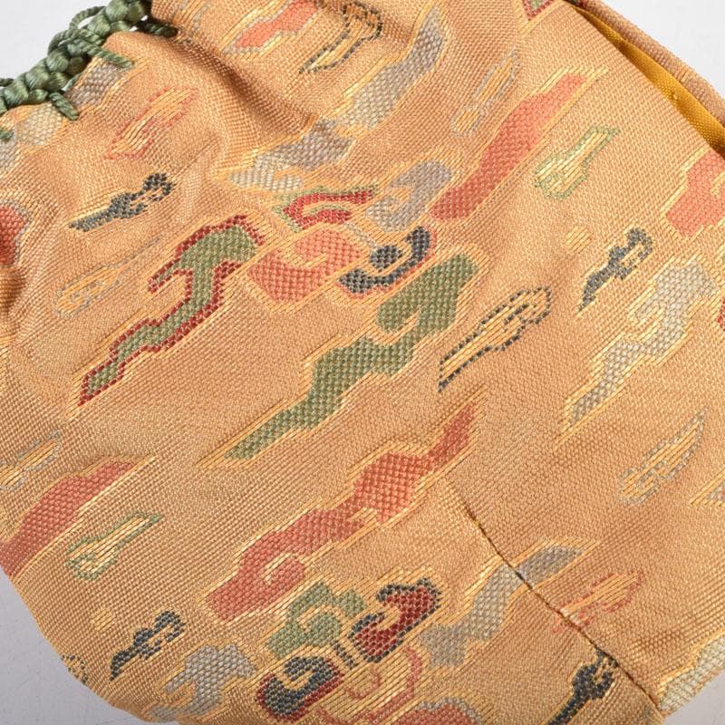 茶道具　韓国人間文化財　池順鐸作　青磁　竹茶入　仕覆付　共箱　V　R9595