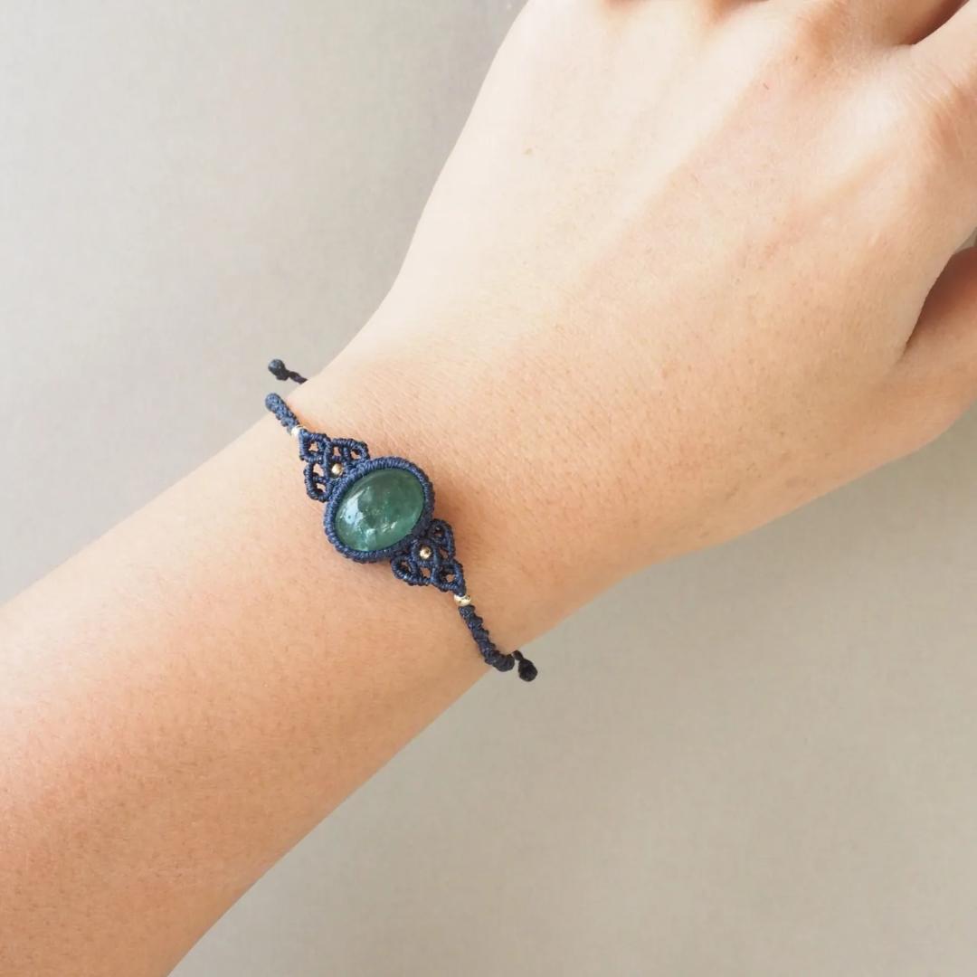 グリーンストロベリークォーツ マクラメ ブレスレット