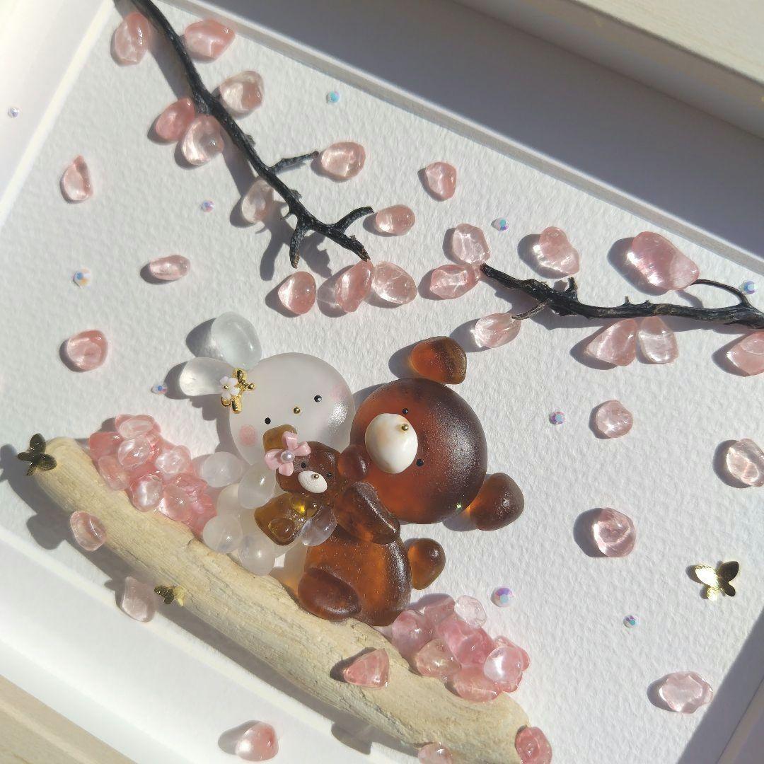 シーグラスアート『 桜ふわり』他2点