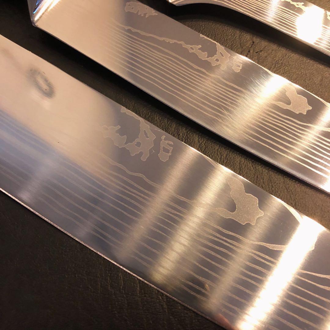 新品　高級三徳包丁　シェフナイフ　ダマスカス　包丁　フルーツナイフ　4本セット