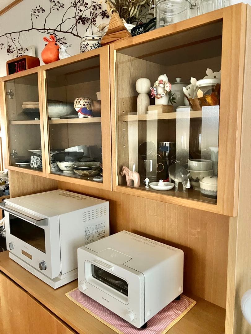 最終値下げ！無印良品 食器棚 ガラスキャビネット カップボード タモ材 廃盤品