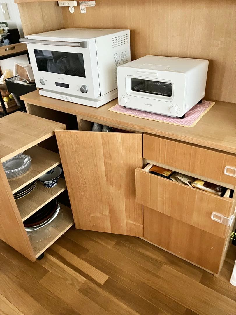 最終値下げ！無印良品 食器棚 ガラスキャビネット カップボード タモ材 廃盤品