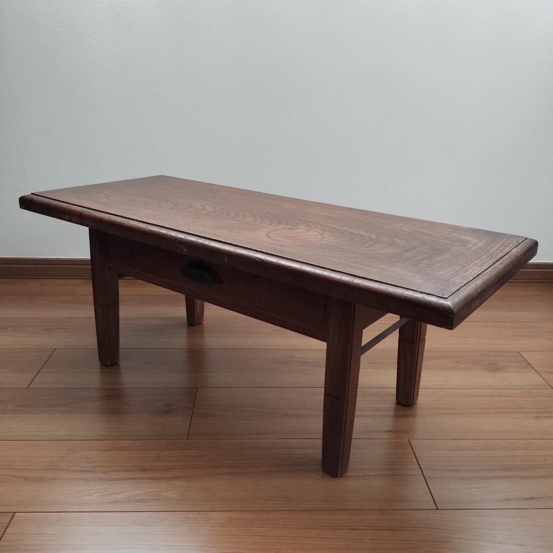 昭和レトロ　アンティーク古家具（木製文机）　引き出し付
