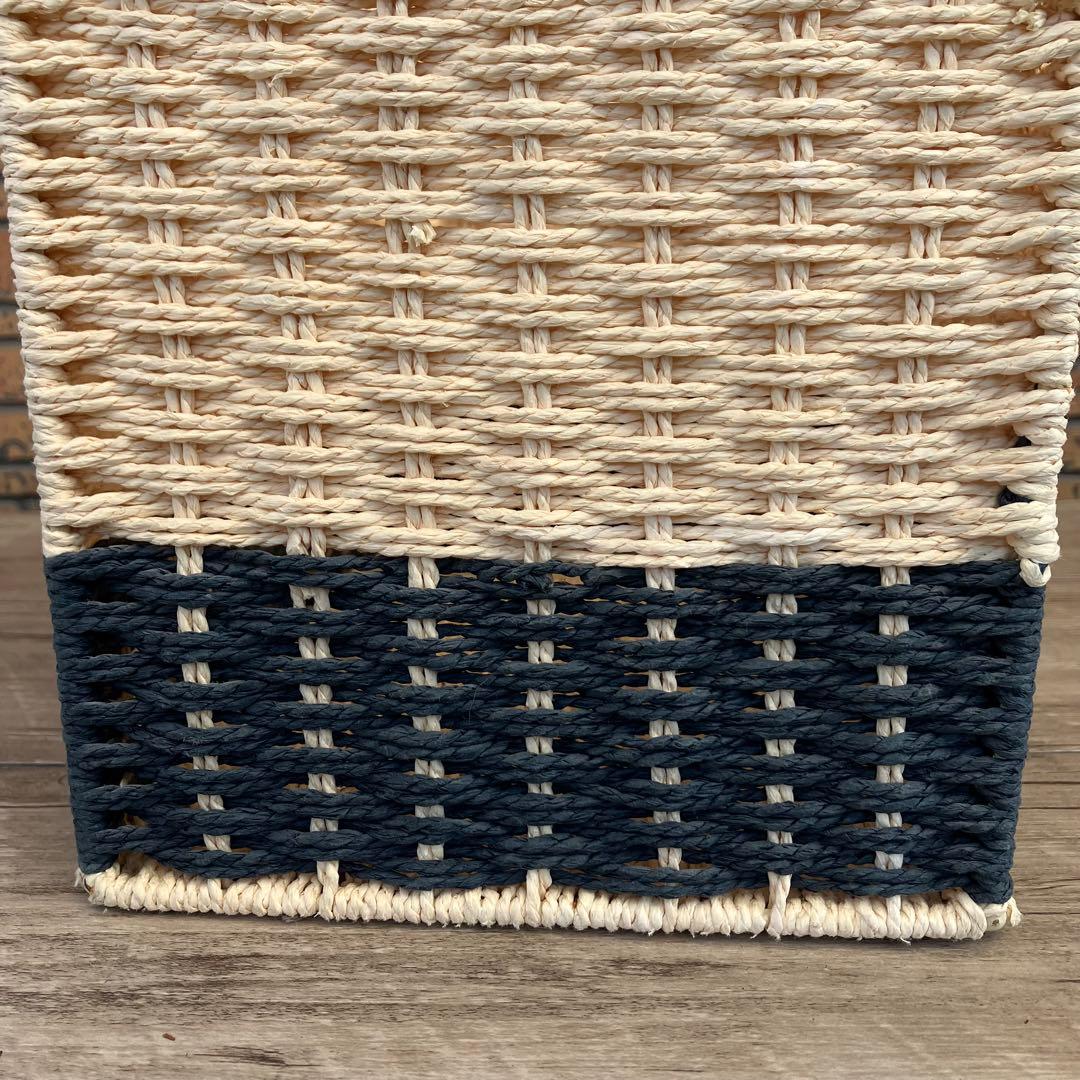 B-壁ペーパーバスケット 収納カゴ バイカラー レトロ アンティーク