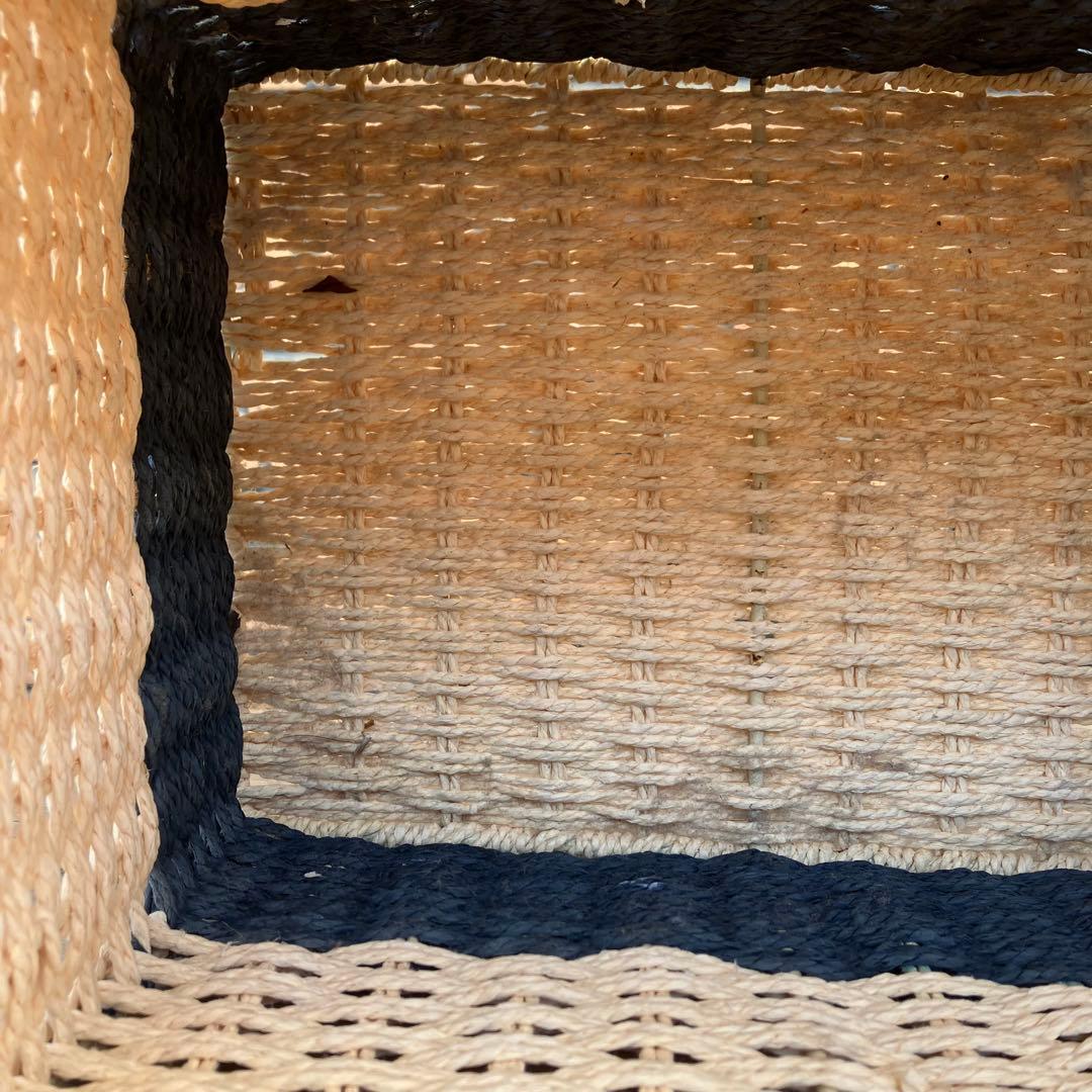 B-壁ペーパーバスケット 収納カゴ バイカラー レトロ アンティーク