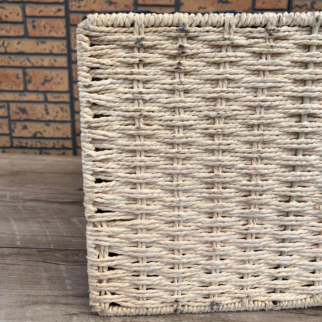 B-壁ペーパーバスケット 収納カゴ バイカラー レトロ アンティーク