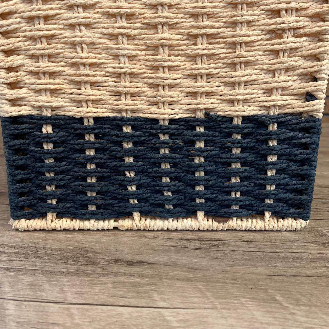 B-壁ペーパーバスケット 収納カゴ バイカラー レトロ アンティーク