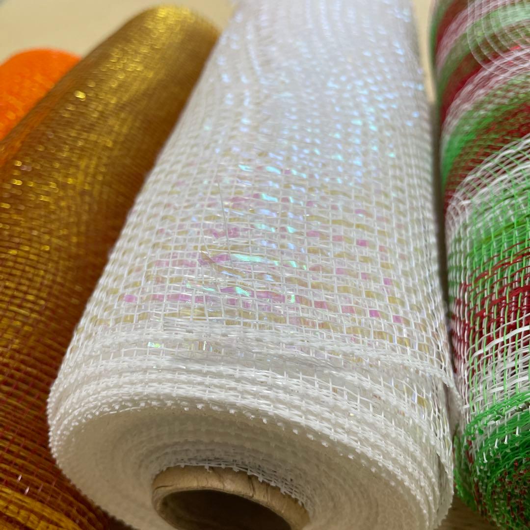 大きい　メッシュリボン　ロール　まとめ売り