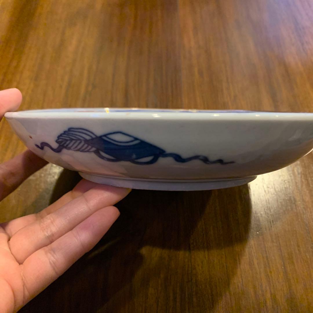 古伊万里金彩赤絵皿　江戸幕末　2枚　アンティーク皿