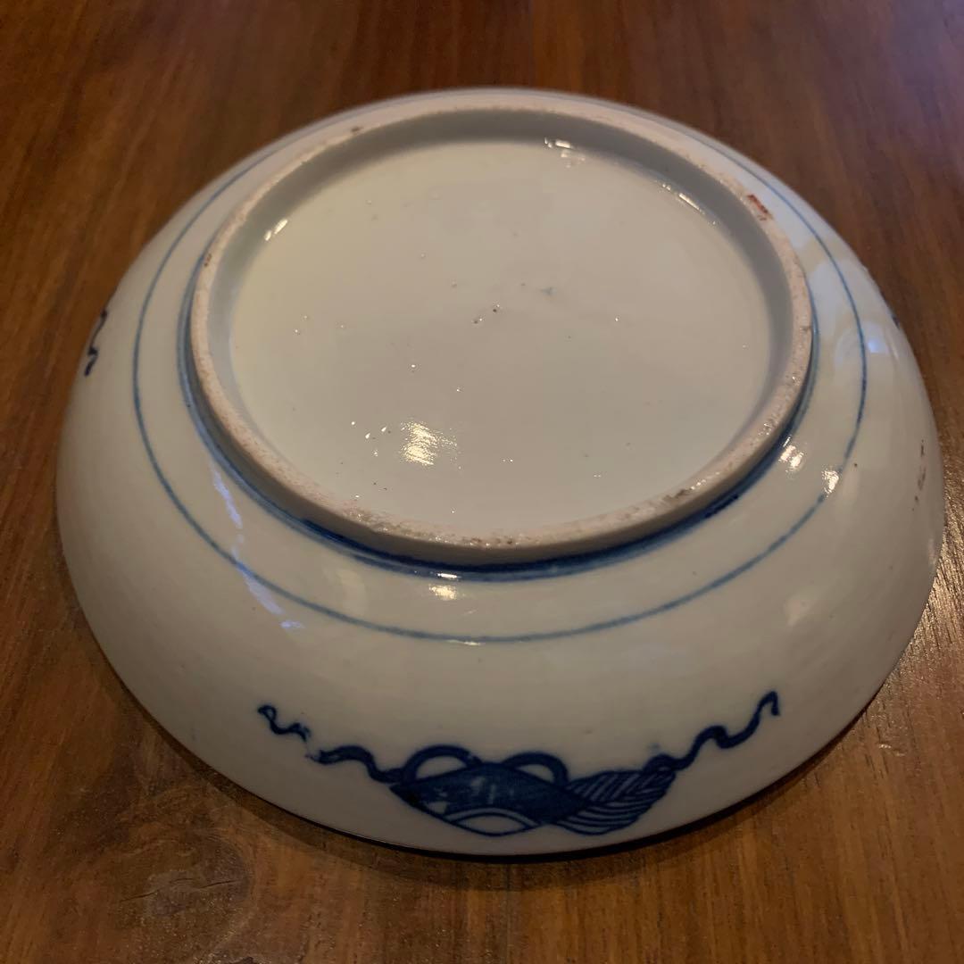 古伊万里金彩赤絵皿　江戸幕末　2枚　アンティーク皿