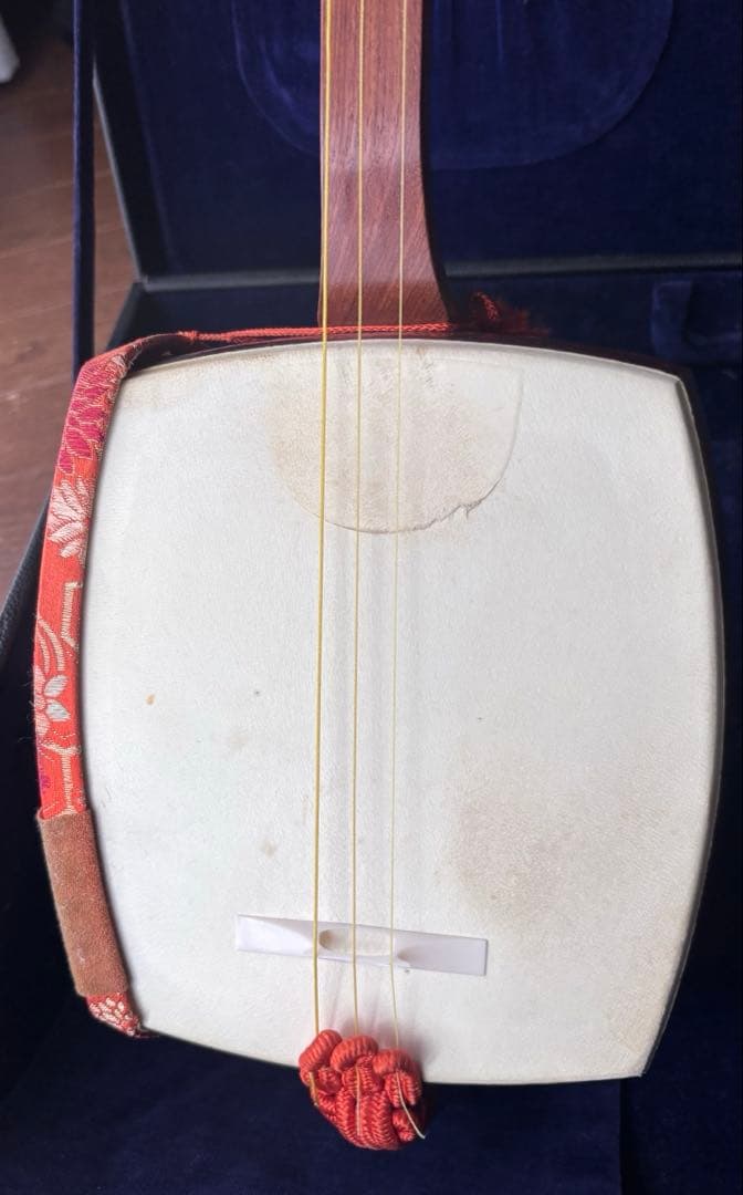 三味線　 三つ折り　ケース付　細棹（2,5cm） 【メルカリ便発送】