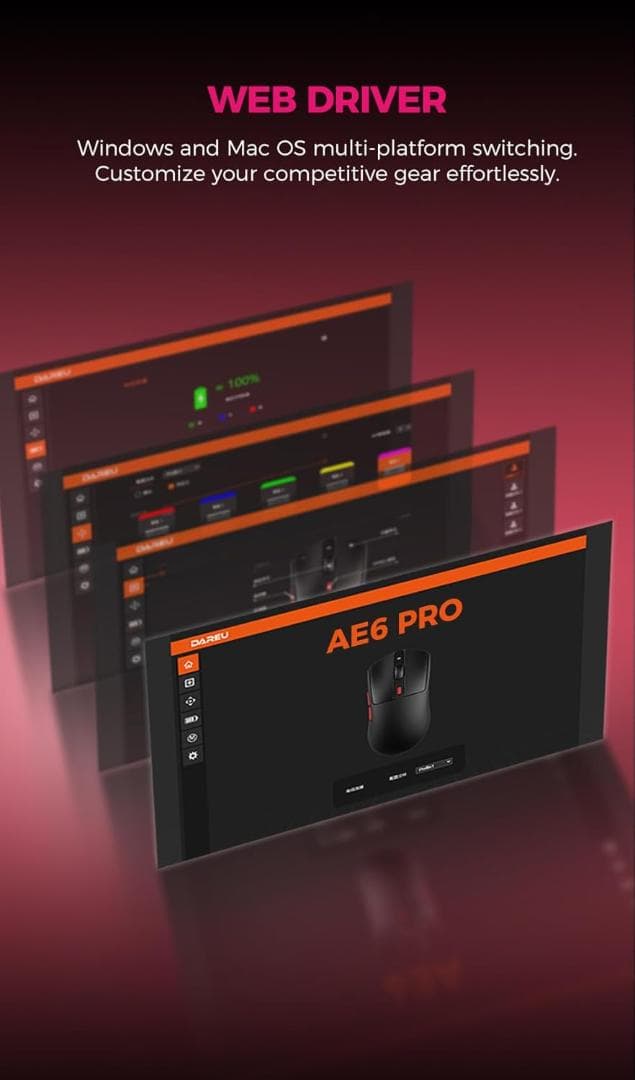 DAREU AE6 PRO ゲーミングマウス ディスプレイ付充電スタンド