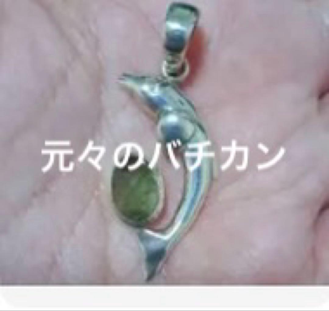 ②モルダバイト イルカモチーフ パーツ シルバー