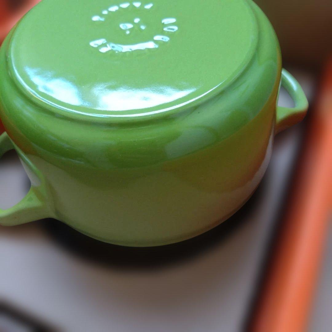 LE CREUSET 両手鍋　14センチ イエロー グリーン セット