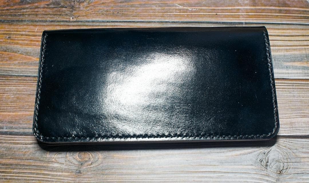 ロング トラッカーウォレット 馬革 二層 ブラック 真鍮 トラッカーウォレット