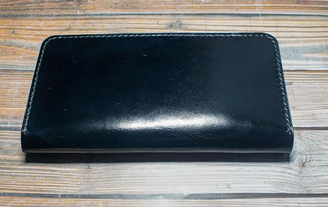 ロング トラッカーウォレット 馬革 二層 ブラック 真鍮 トラッカーウォレット