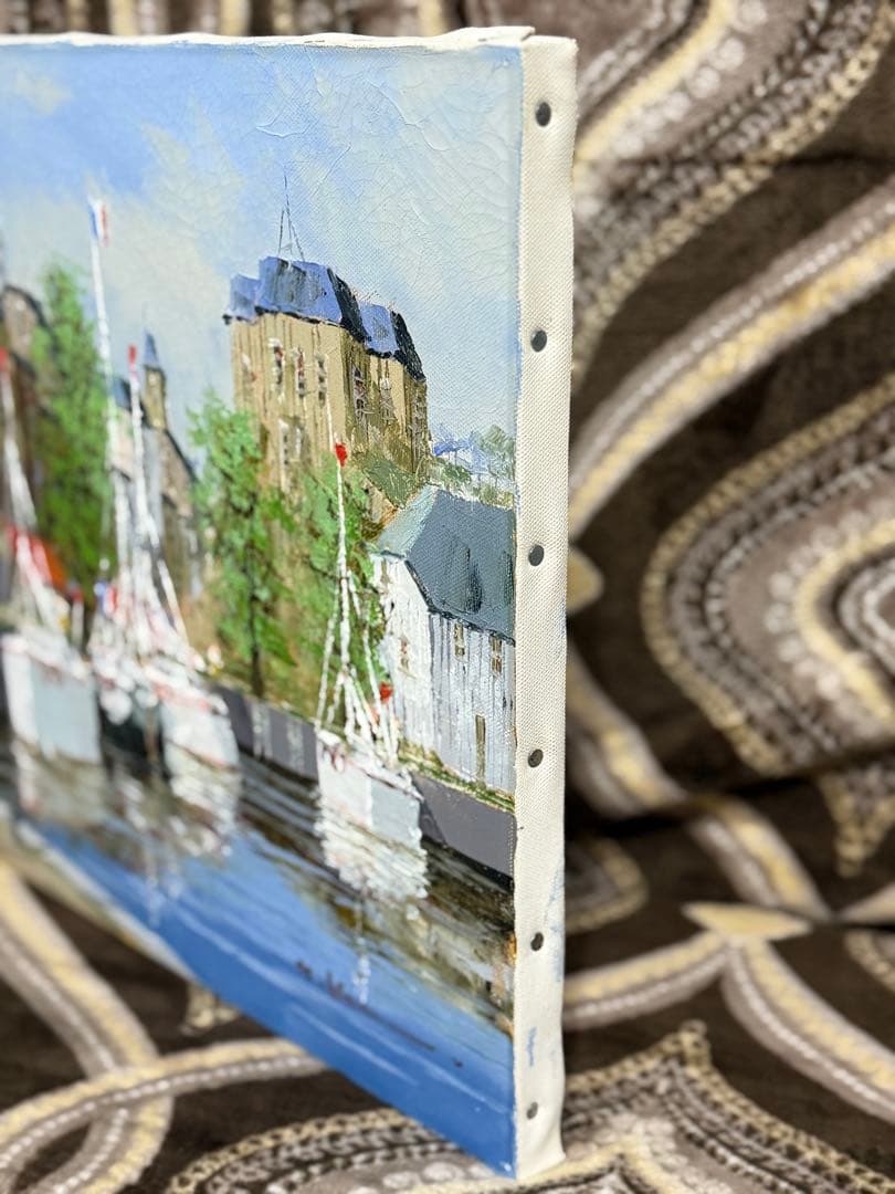 N*o様 黒沢 久　「オンフルール」　油彩　F6 彩日会委員　絵画 油絵 額装