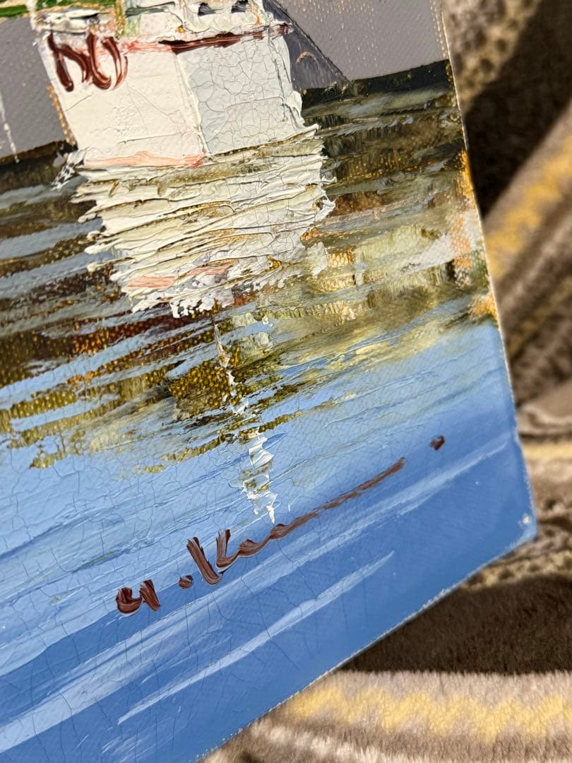 N*o様 黒沢 久　「オンフルール」　油彩　F6 彩日会委員　絵画 油絵 額装