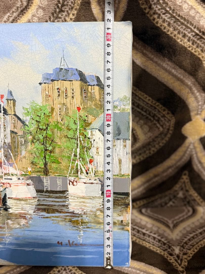 N*o様 黒沢 久　「オンフルール」　油彩　F6 彩日会委員　絵画 油絵 額装