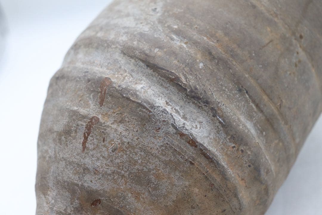 粽花入 南蛮焼 焼締め 芋型花瓶　花活け 茶人好み 室町〜桃山時代　共箱930