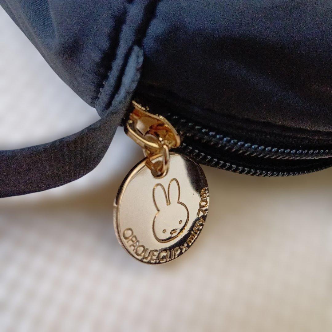 新品　miffy　OPAQUE.CLIP　フェイス型ショルダーバッグ　黒ミッフィ