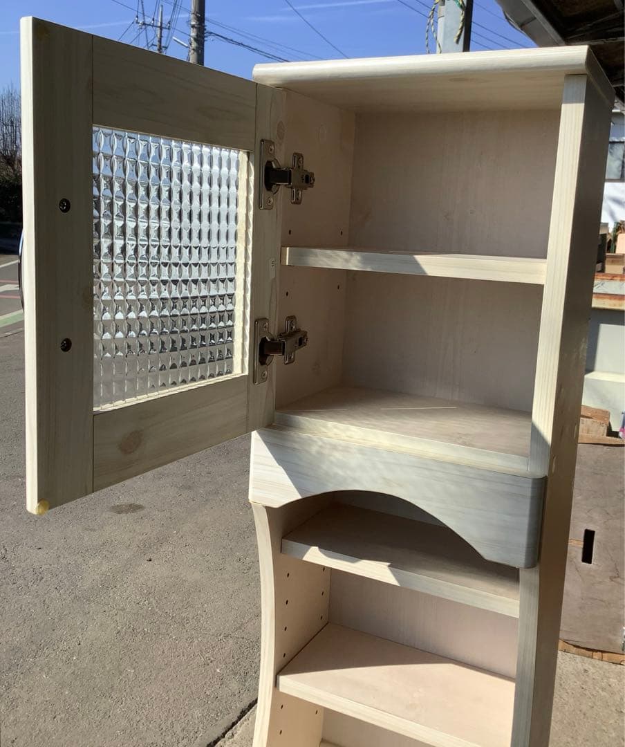 まあと 幅30cm スリムキッチンラック フレンチカントリー風食器棚