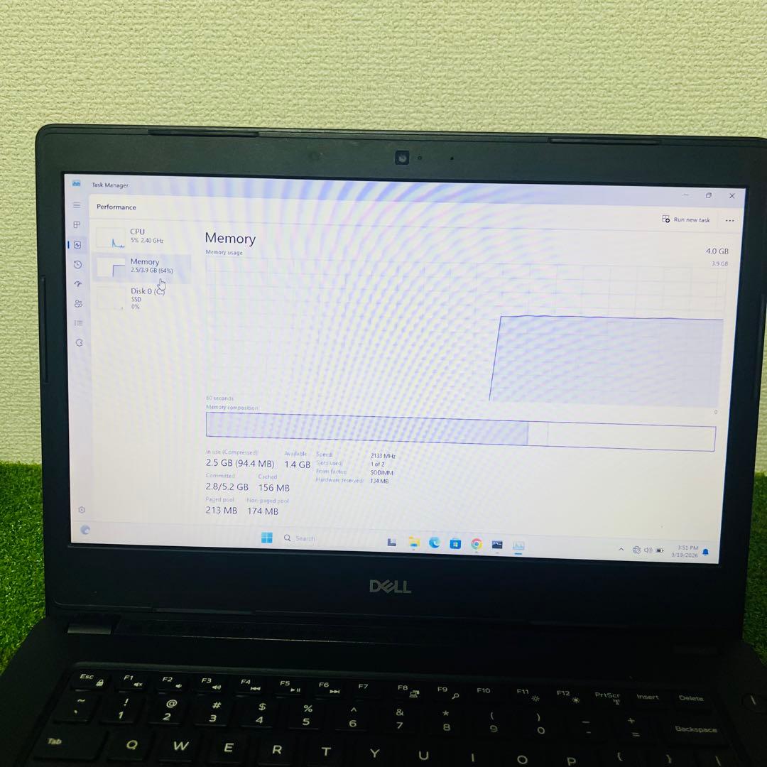 Windowsノート本体 Dell Latitude 3480 i3 7100U 4GB 128GB