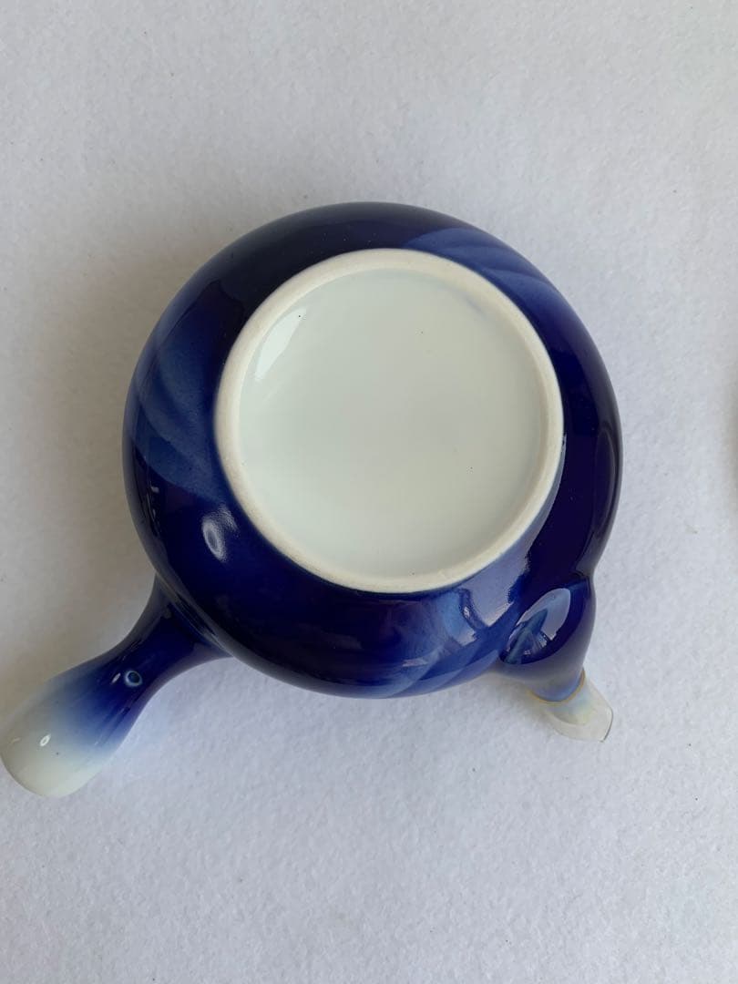 宮内庁御用達 深川製磁 富士型急須茶器「泉」 瑠璃色 湯呑5客セット 有田焼