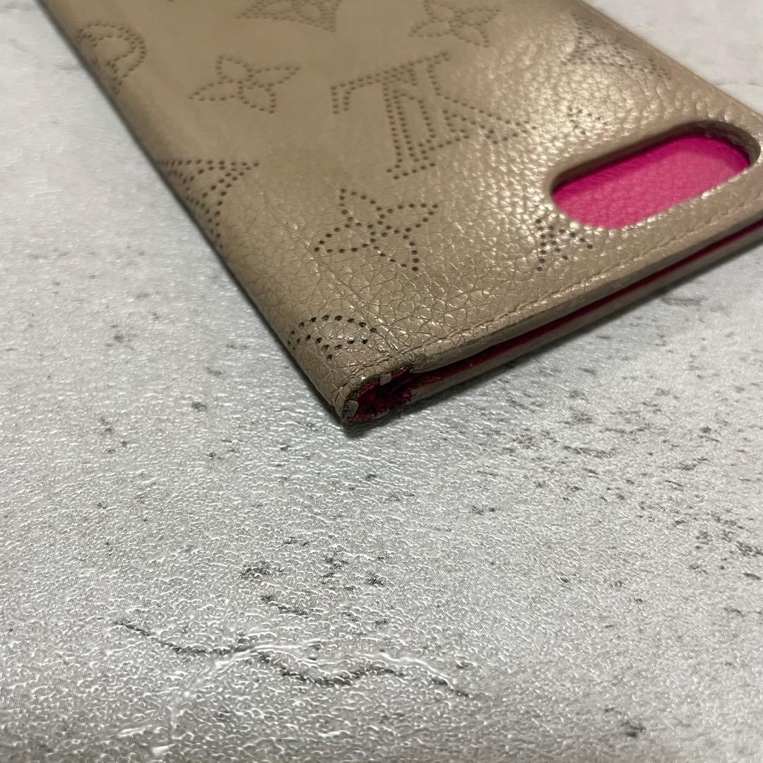 ルイヴィトン マヒナ iPhone 7／8／SE スマホケース 手帳型 LV