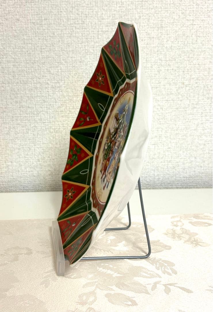 【未使用】ビレロイ＆ボッホ　クリスマスプレート　飾り皿★非売品飾り立て付き♪