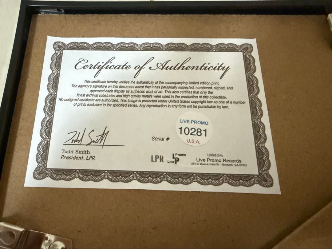 Ariana Grande/アリアナ・グランデ/サインプリント証明書付きフレーム