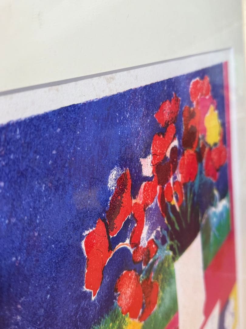 ポール・ギヤマン 花とヴァイオリン リトグラフ 絵画 アート 額縁 壁掛け 絵