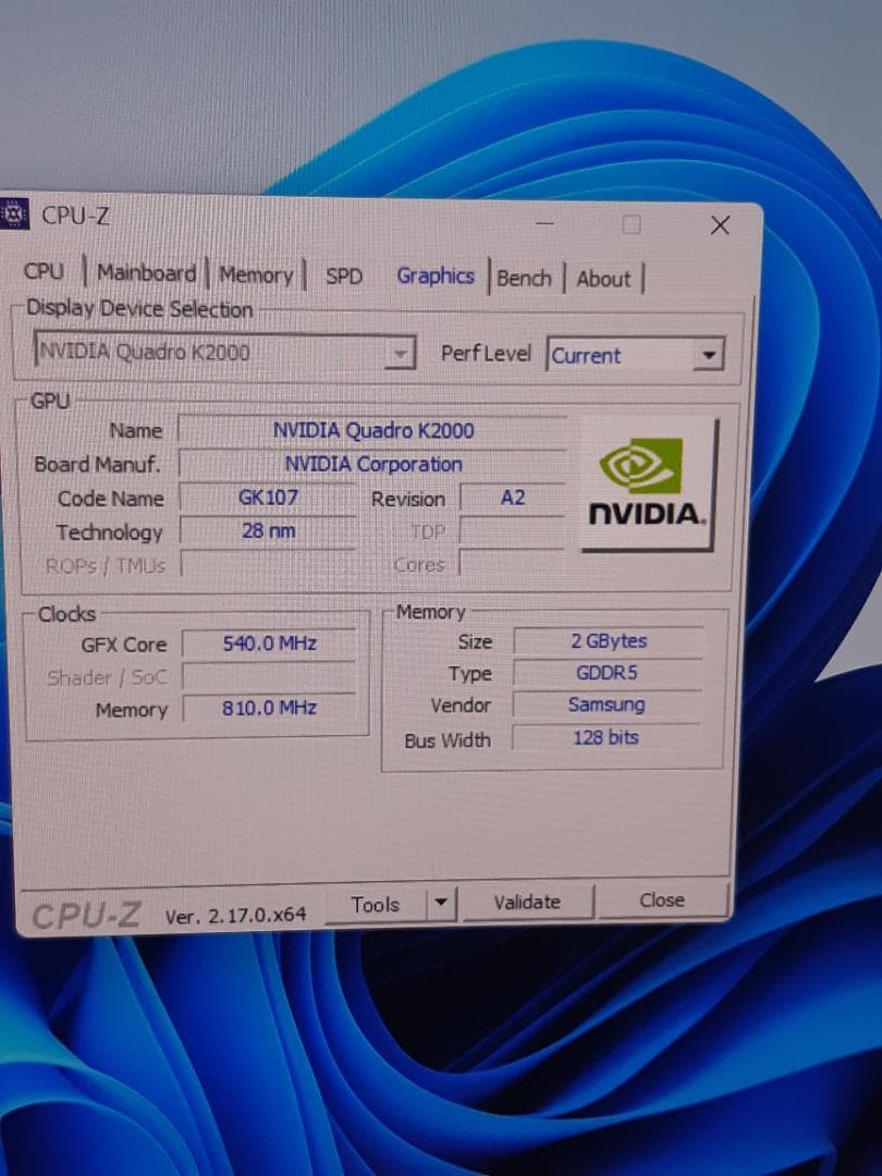 自作PC　i5 8500・8GB・SSD128GB・K2000・Win11