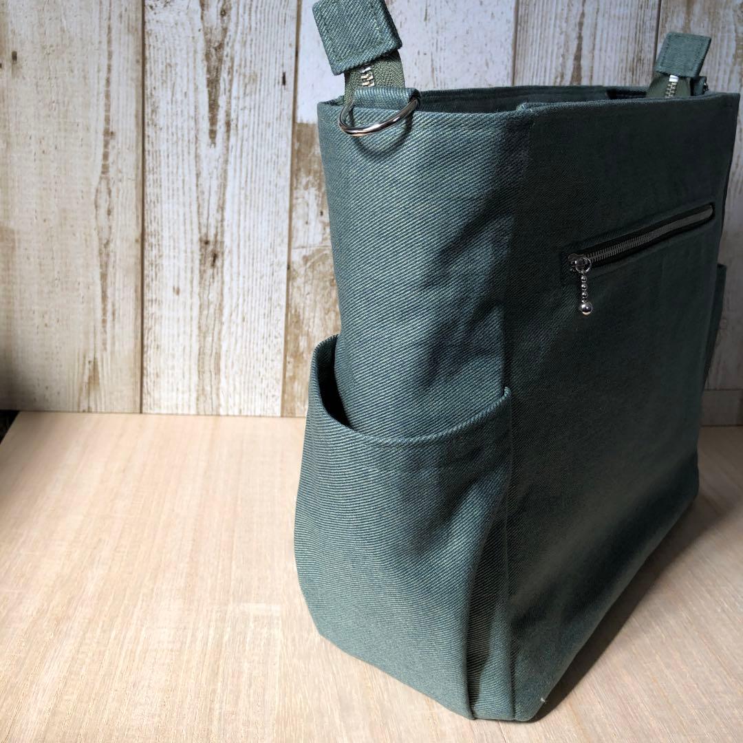 k.eito-seibi　ショルダーバッグ　カーキ　オリーブ　シルバー