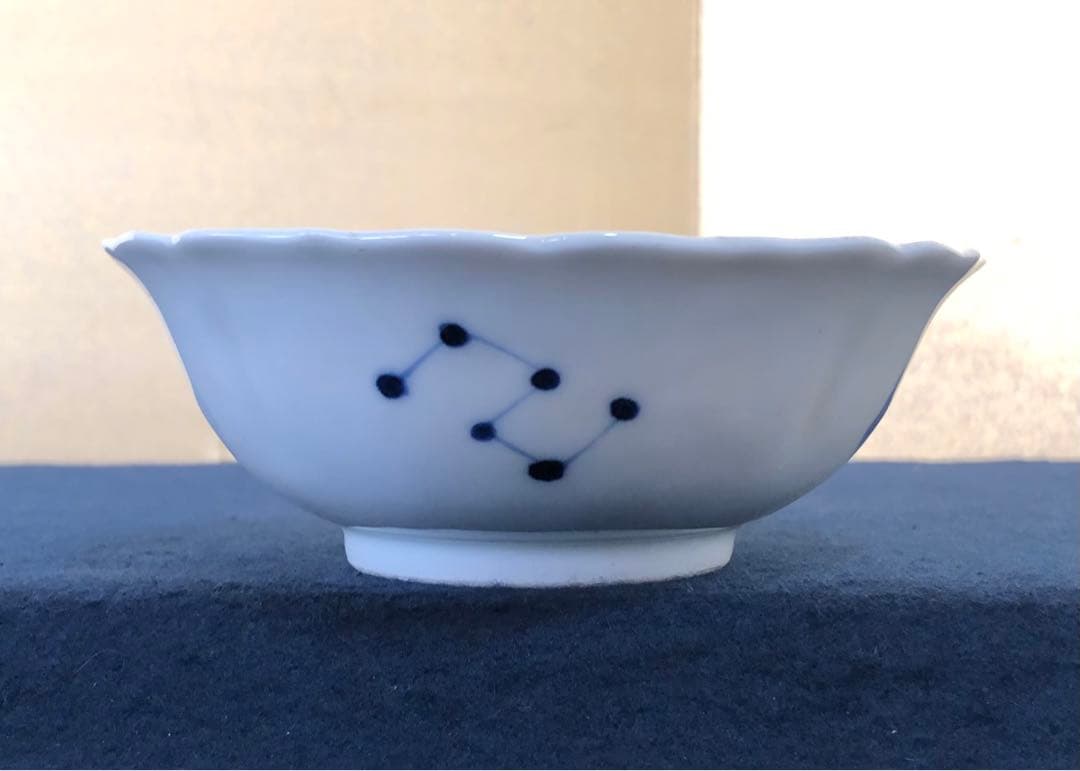 《R》伊万里 染付 麒麟図 輪花 小鉢10客 1f