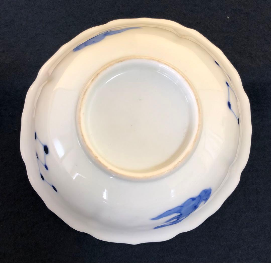 《R》伊万里 染付 麒麟図 輪花 小鉢10客 1f