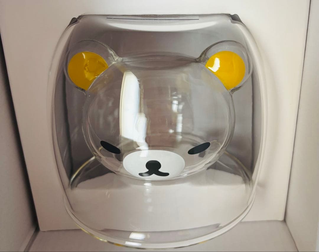 手作りリラックマダブルウォールグラスめつむり