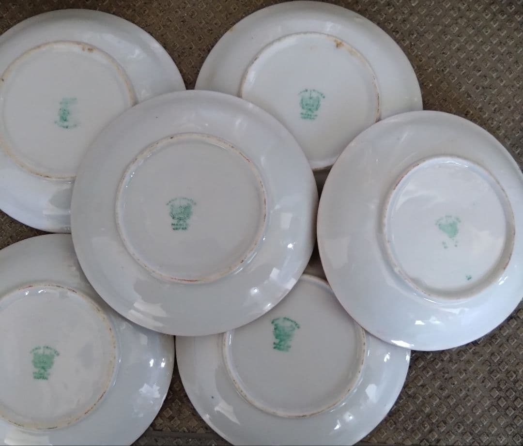 アンティーク　オールドジャパン　千人顔　金彩　ラスター彩　お皿12枚セット