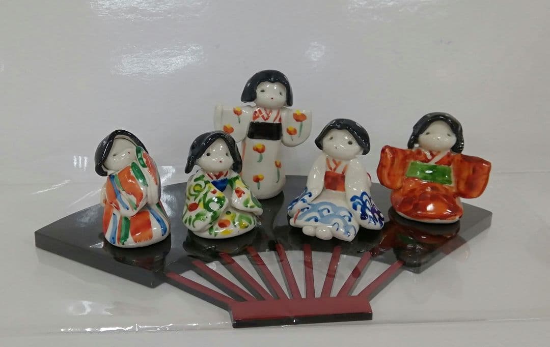 九谷焼　葉月窯　松原朋子　五人娘人形