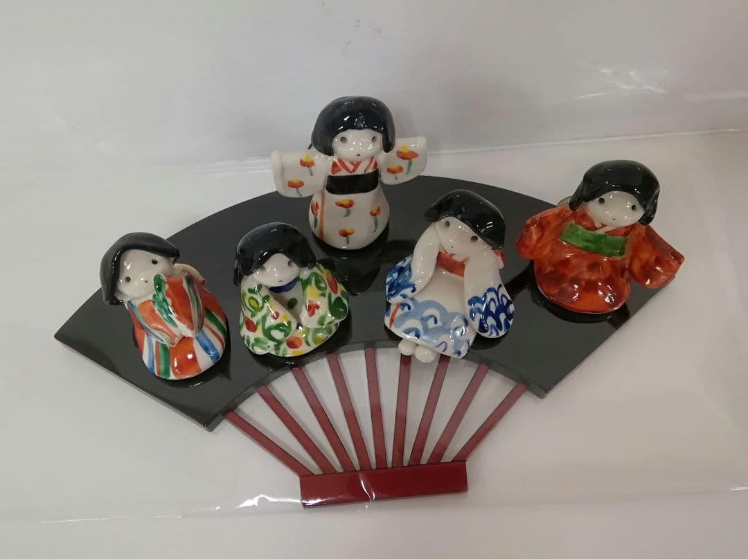 九谷焼　葉月窯　松原朋子　五人娘人形