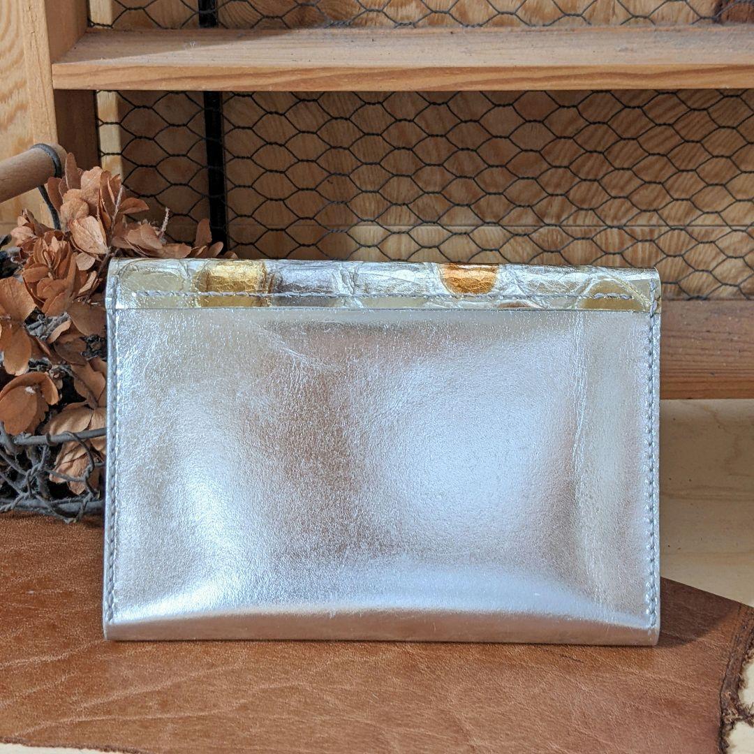 ぐしぐし手縫い＊クラッキングドットとシルバーの本革通帳ケース＊母子手帳 お薬手帳