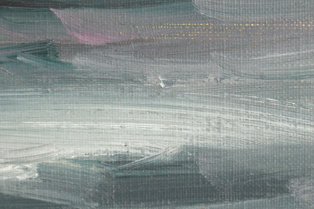 No5742 額装　小出善三郎　「朝騒」　油彩画　直筆サイン　風景画　送料無料